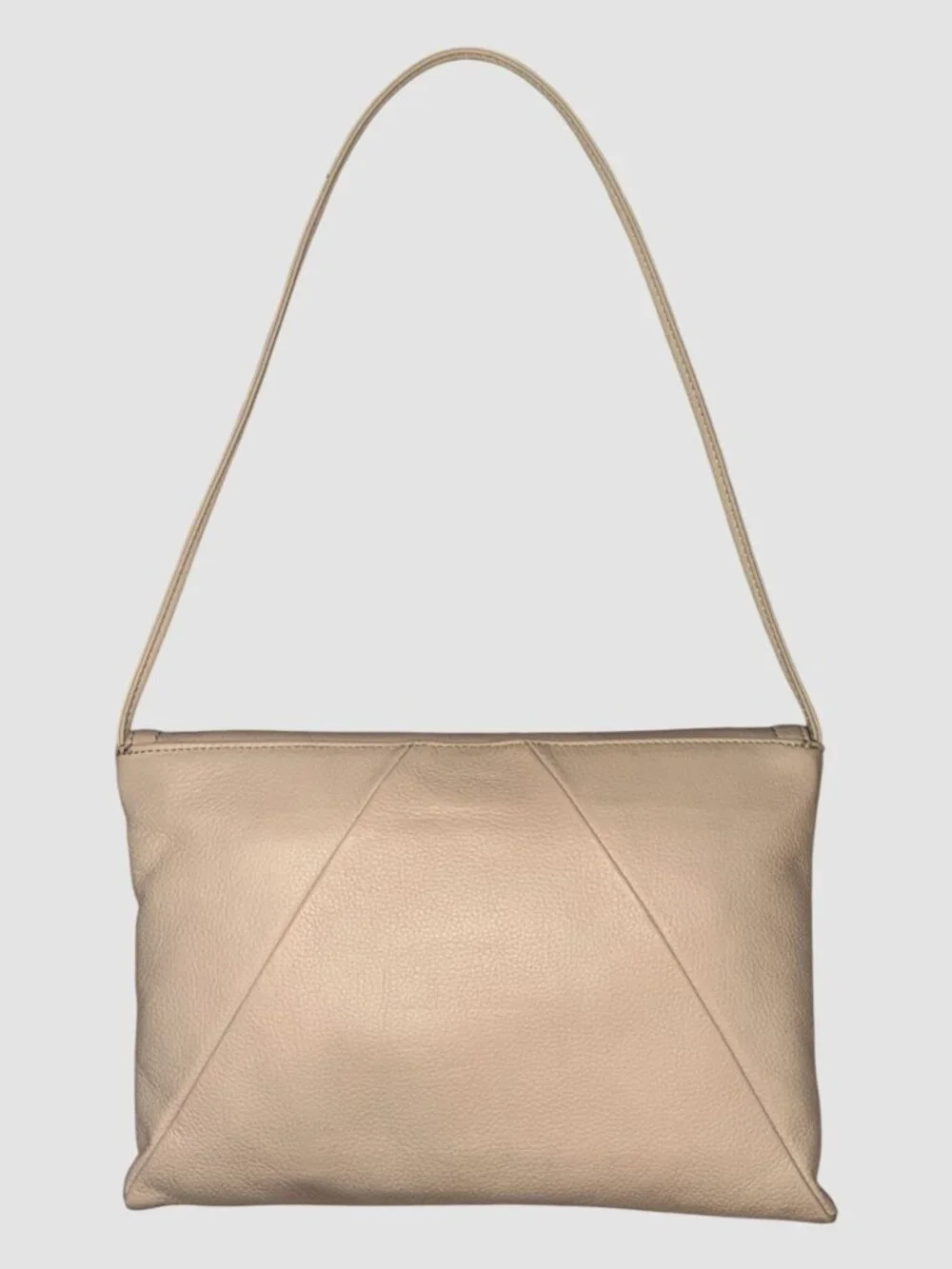 Kate Landry 2-Way Shoulder Bag Beige Pebbled Leather Turn Lock Envelope Clutch - Picture 6 of 11